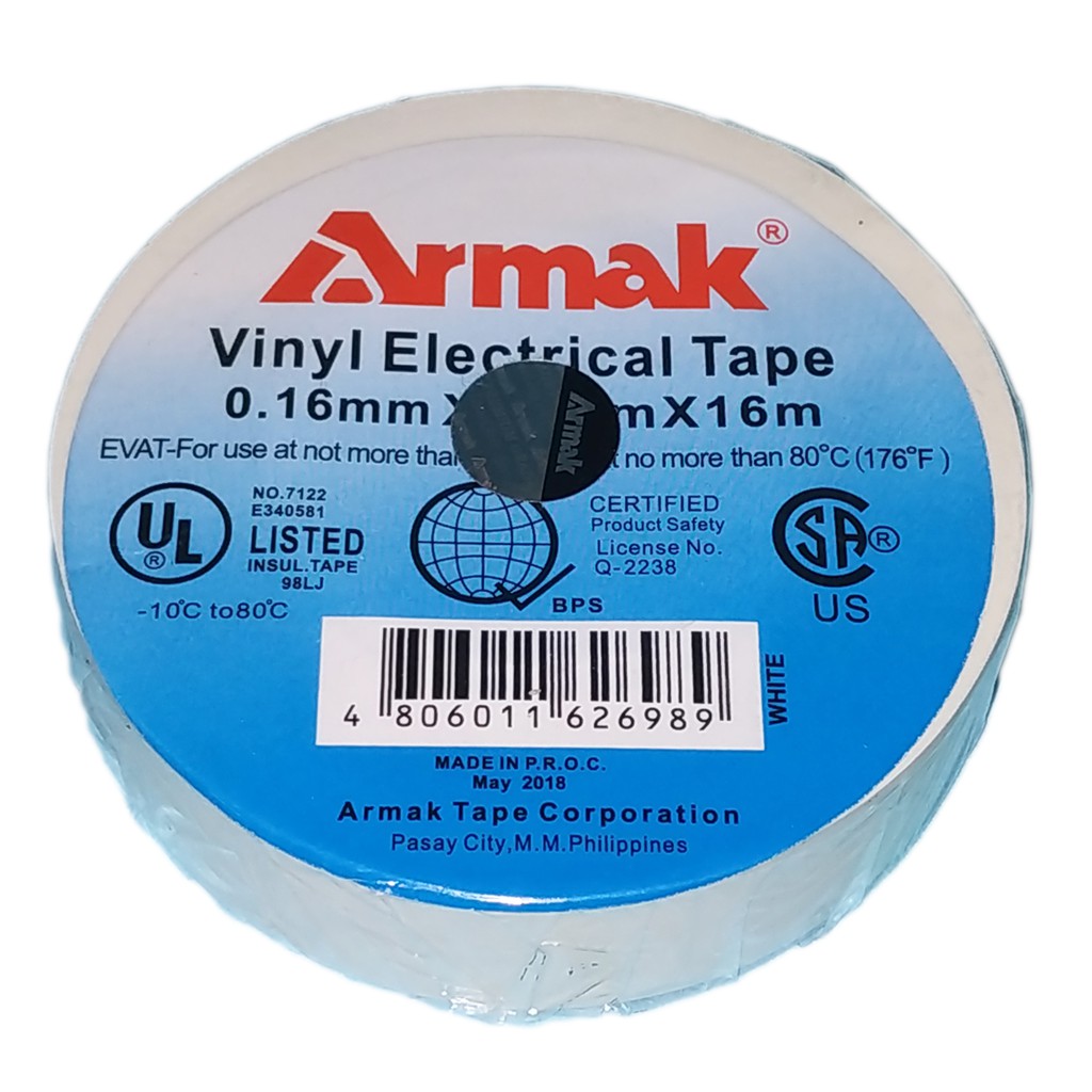 Original Armak Electrical Tape 3 4 X 0 16mm X 16 Meters White Xde Shopee Philippines