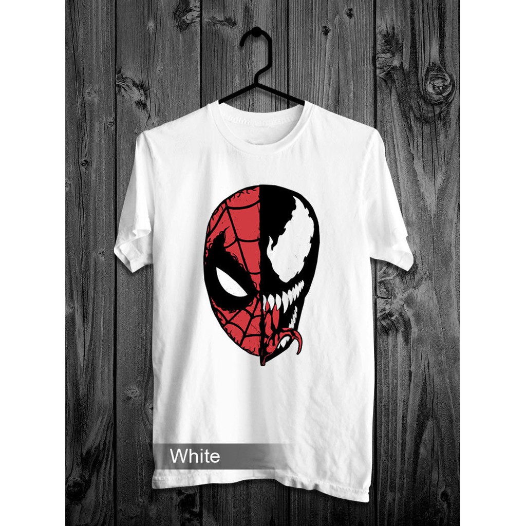 New Venom Spiderman Half Face Marvel Desain Gildan T Shirt Men Shopee Philippines