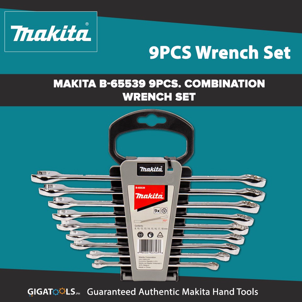 Makita B65539 9pcs. Combination Wrench Set ( 8, 10, 12, 13, 14, 15