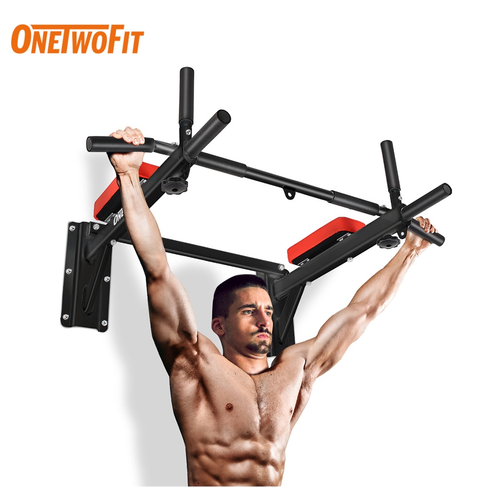 Wall Mounted Pull Up Bar ChinUp with Punching Bag Eyelet for