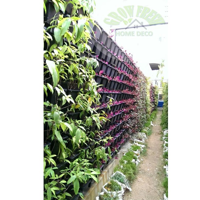 10pcs Pasu gantung/ Vertical hanging square pot [BLACK]/Plastic Flower