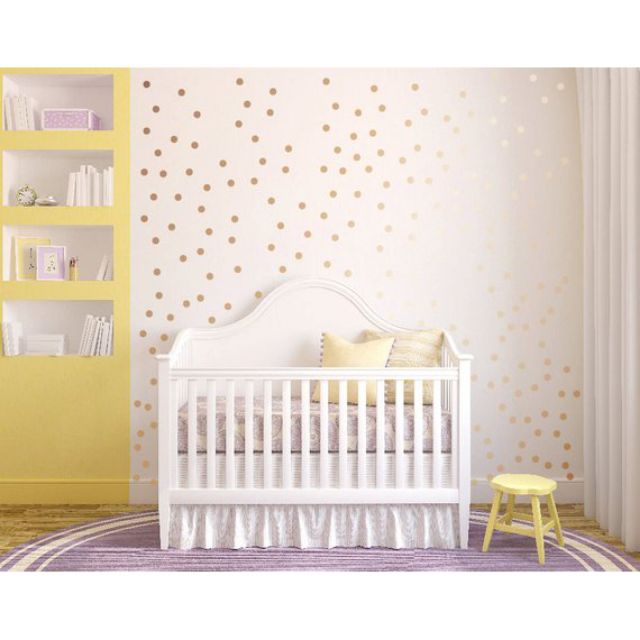 150 Polka Dot Wall Decal, Gold, Wall Decal Nursery Kids Room Shopee