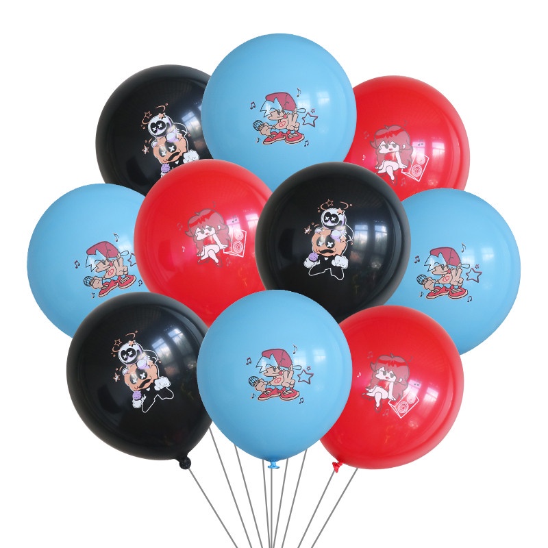 <READY STOCK>10pcs 12inch Cartoon Friday Night Funkin Latex Balloons Music Game Theme Party Happy Birthday Party Decorations Globos Kids Toys