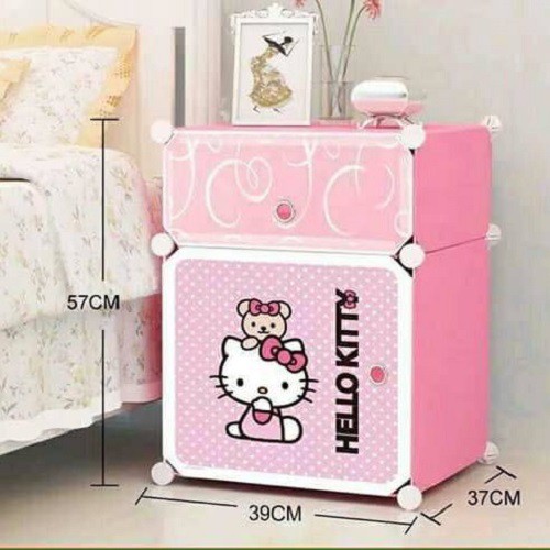 Hello Kitty Diy Bed Stand Combined Storage Rack