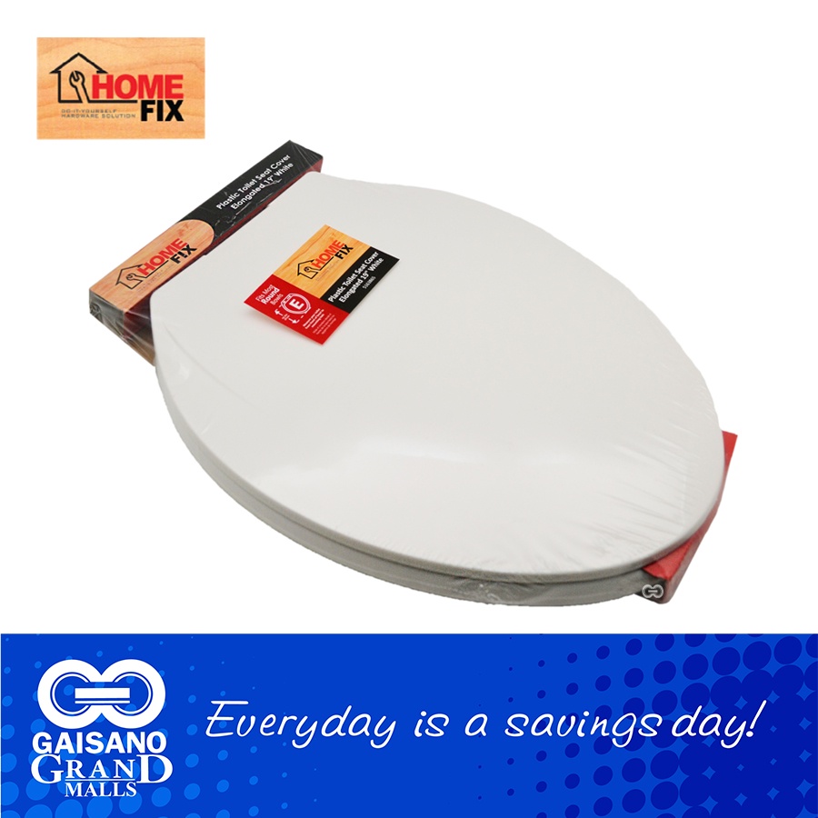 HOME FIX 19 Inch Plastic Toilet Seat Cover Elongated in White 865