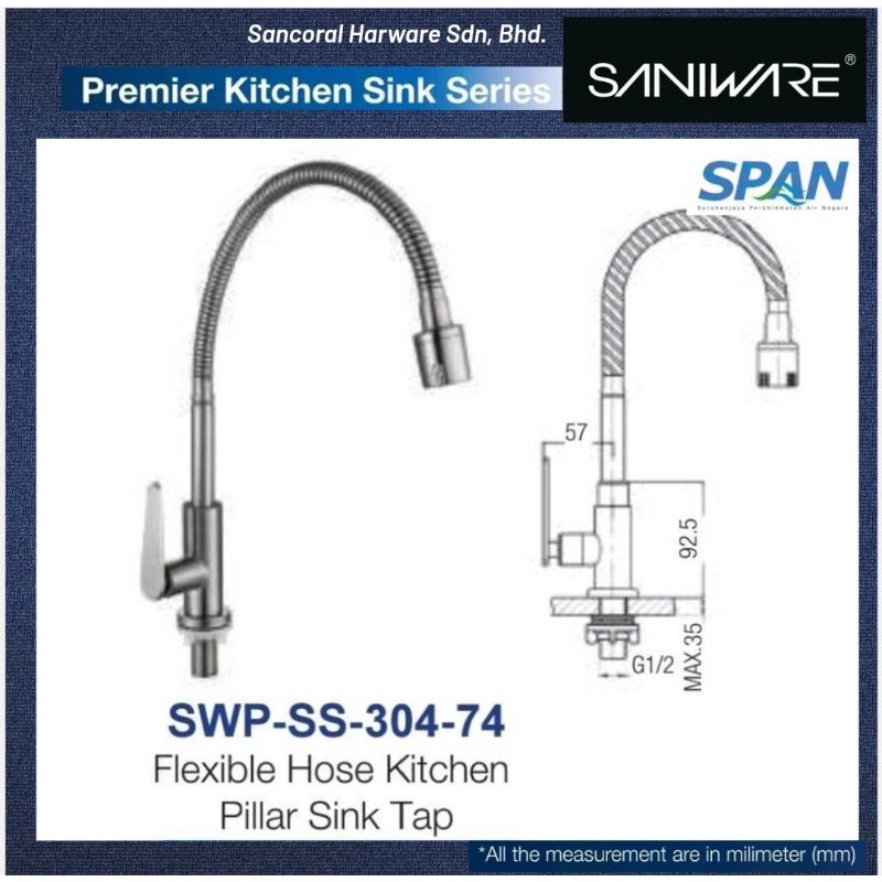 SINK TAPE/PAIP SINKI/SINK TAPE SINGLE STAND/WALL SINK TAPE/COUNTER SINK