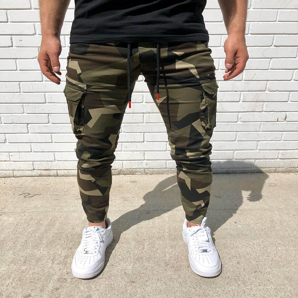 camo pants men slim