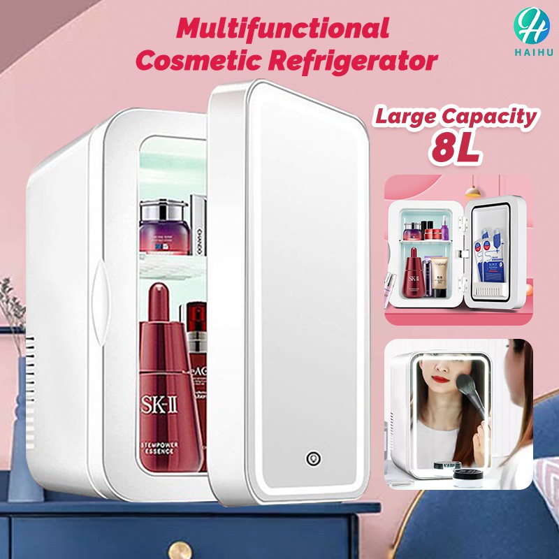 Ready stock8L Mini Makeup Fridge Mirror Cosmetics Refrigerator Cooler