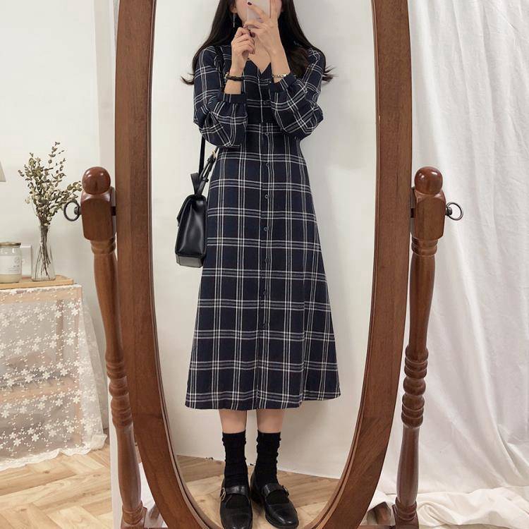 long plaid dress womens