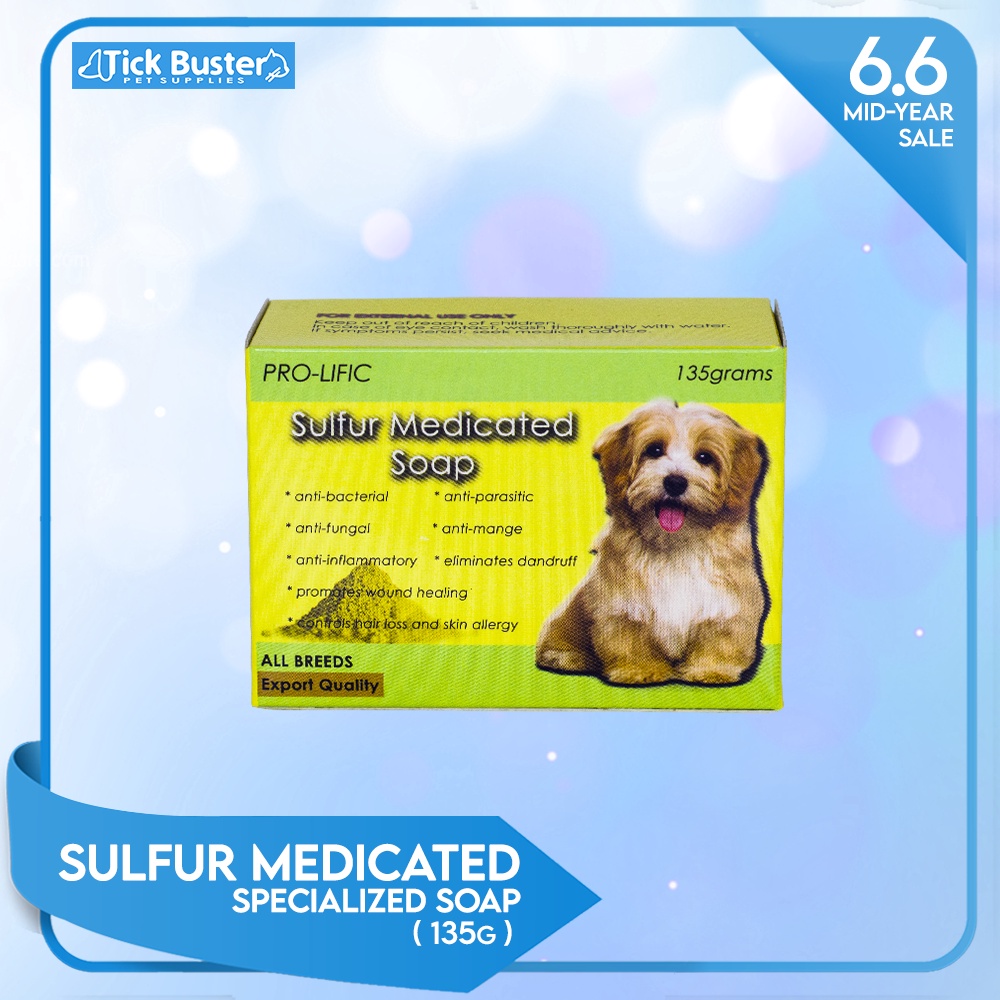 TBSProlific Sulfur Medicated Soap 135grams For Dogs & Cats AntiFungal
