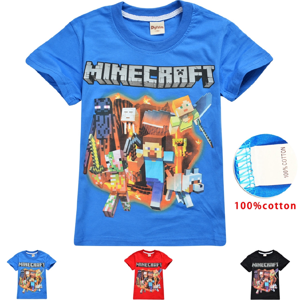 Tngstore Minecraft Mine Craft T Shirt For Boy Girl Shopee Philippines - tngstore t shirt roblox top boy girl