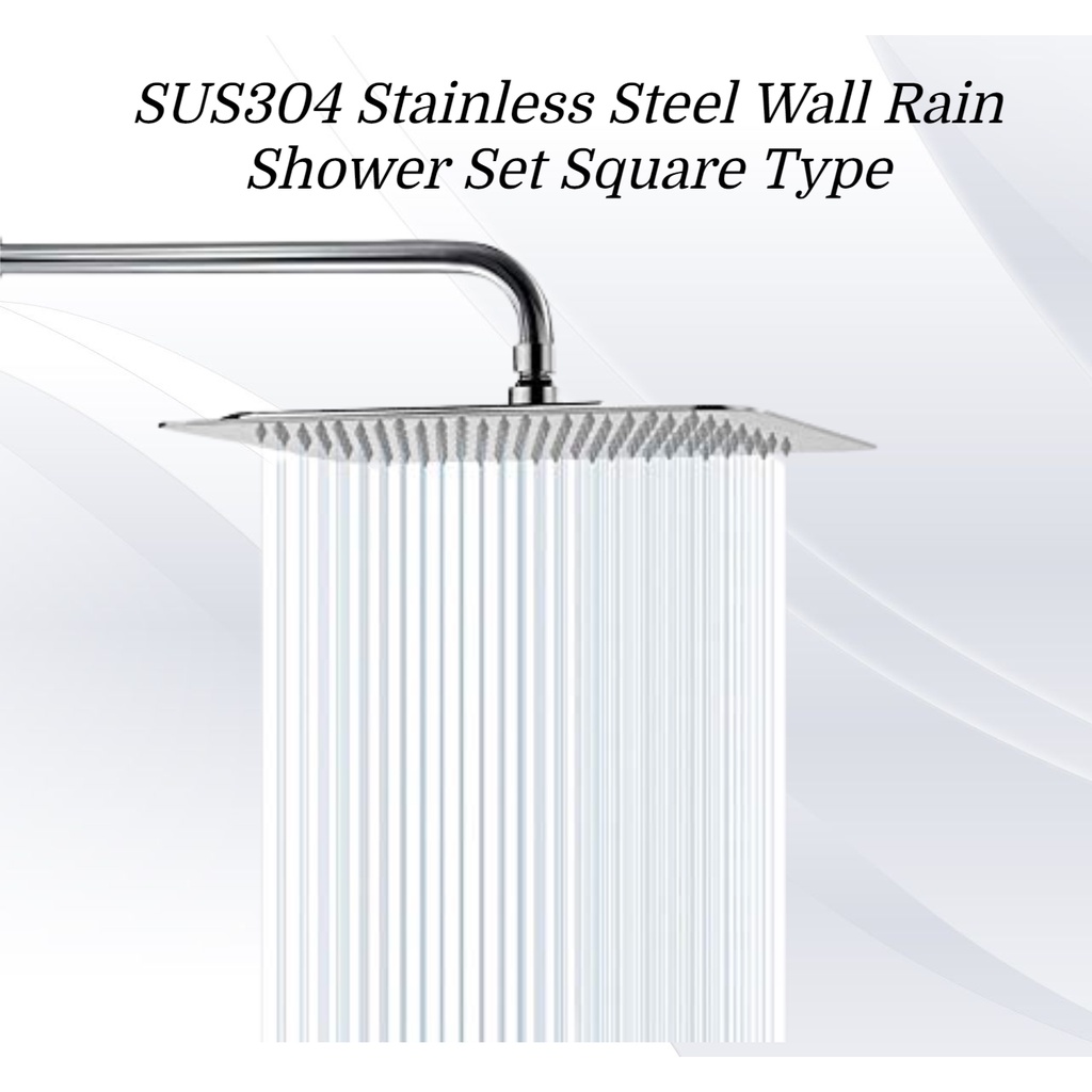 WPT-5421 SUS304 Stainless Steel Wall Rain Shower Set Square Type ...