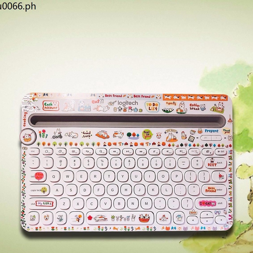 Cartoon Cute Keyboard Sticker Logitech K480/K380 Wireless Bluetooth iPad Film Computer Button