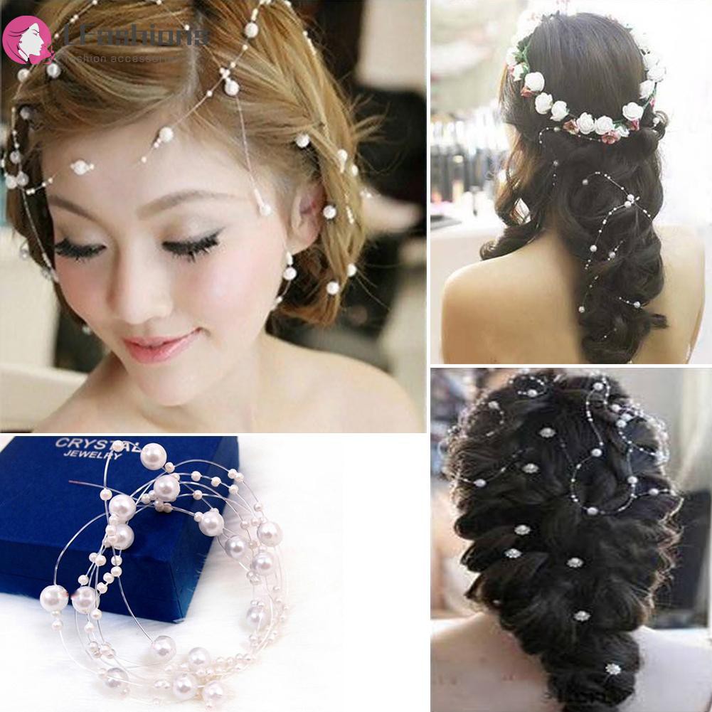 Lfashion 6pcs Diy String Pearl Bridal Hair Clip Wedding