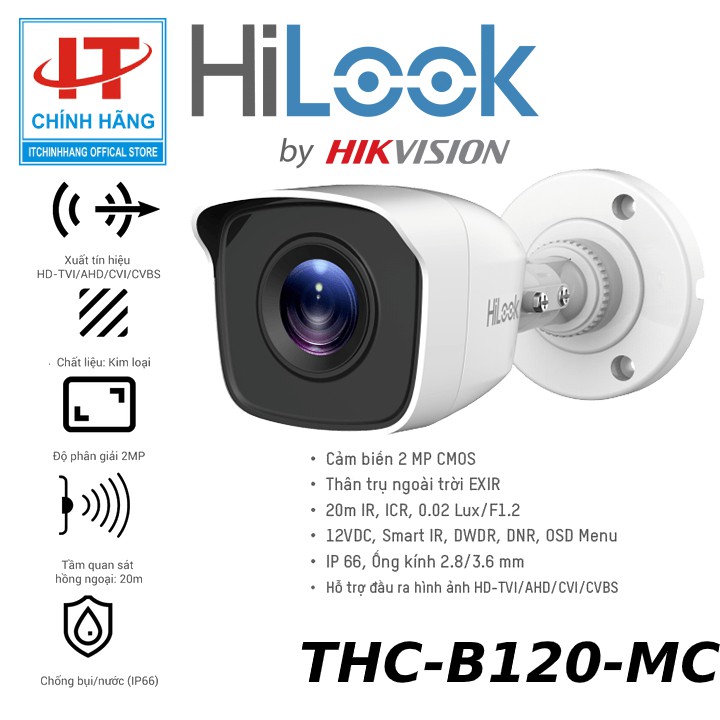 Camera B120 Turbo 5 in 1 HD 2MP HiLook THC-B120-MC - Genuine Product ...