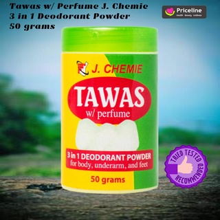 Tawas with perfume J.chemie  3 in 1 deodorant powder 50 grams jTdG