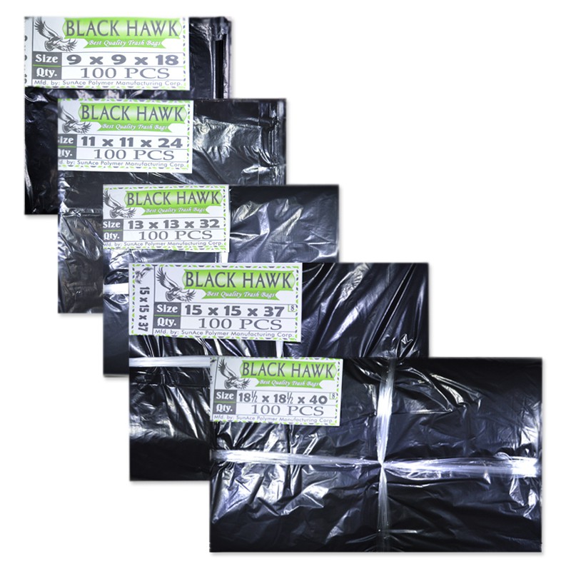 plastic garbage bags sizes