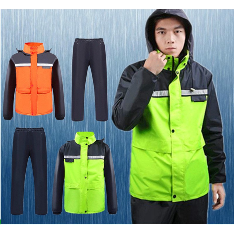 Reflective jacket Rain Coat Motorcycle Baju Hujan Waterproof Reflective ...