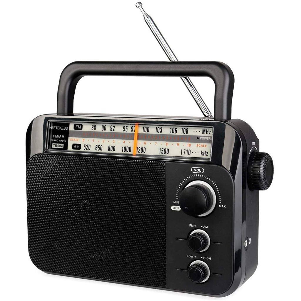 Retekess TR604 AM FM Radio Portable Transistor Analog Radio with 3.5mm