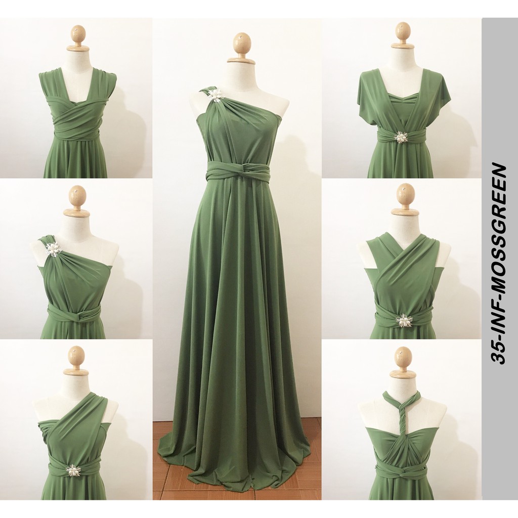 moss green gown