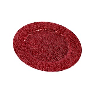 Gourdo's 4 piece Charger Plate Cobblestone Red 13 inch | Shopee Philippines