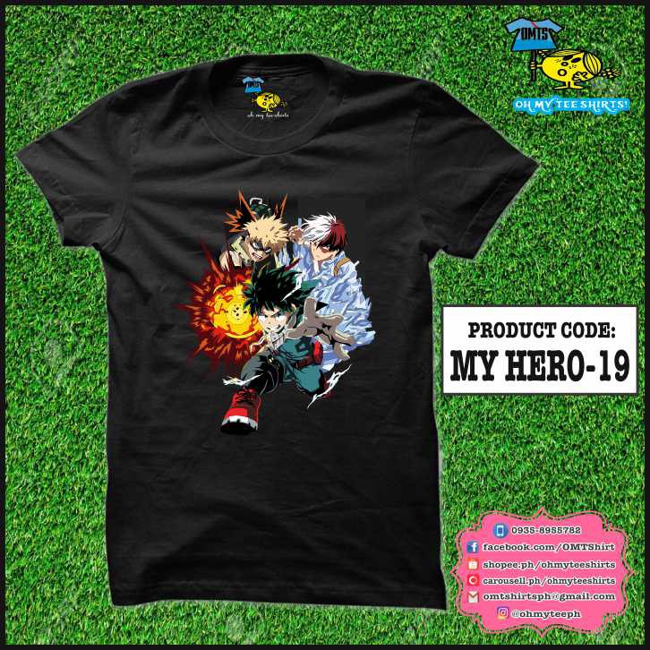 My Hero Academia Shirts Direct Message Us For The Design Color And Size Shopee Philippines - my hero academia roblox t shirt