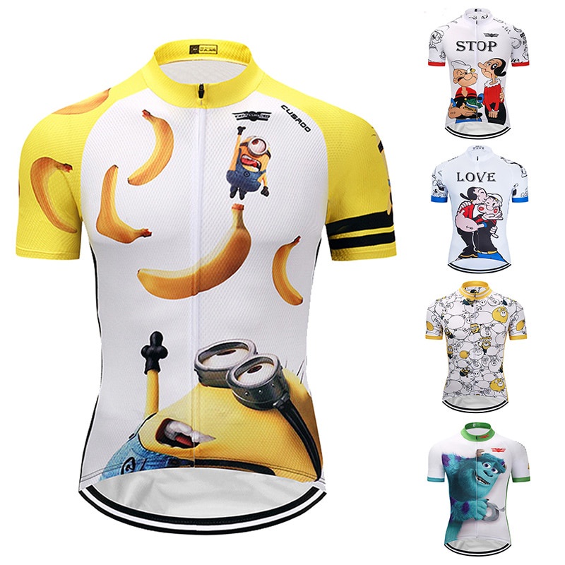 2022 Crossrider Funny Cycling Jersey Summer Uniform Cartoon Bicycle