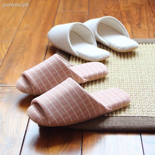 ❀□Machine washable Japanese-style home furnishing silent cotton slippers for men and women