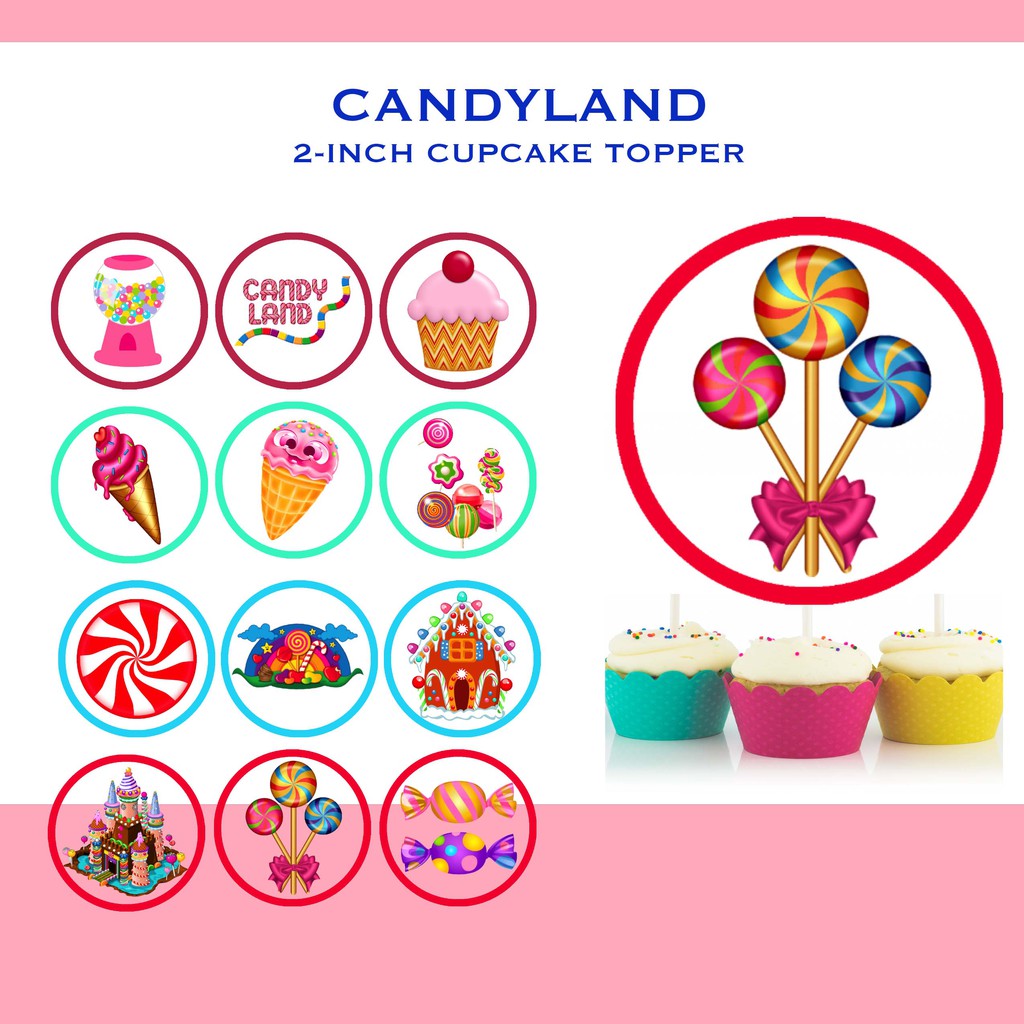 Candyland Cupcake Toppers