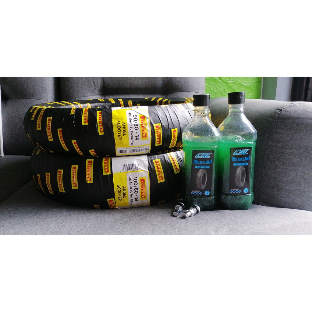 Pirelli Tires Angel Scooter Set (90/8014 & 100/8014 With Free 2