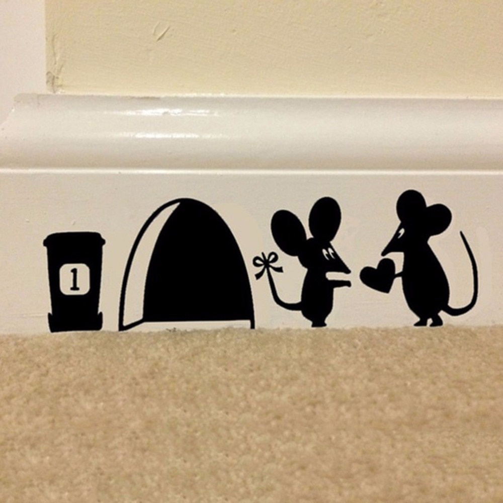 1PC creative rat hole cartoon Wallpaper wall stickers 3D Funny Mouse hole  wall stickers bedroom | Shopee Philippines