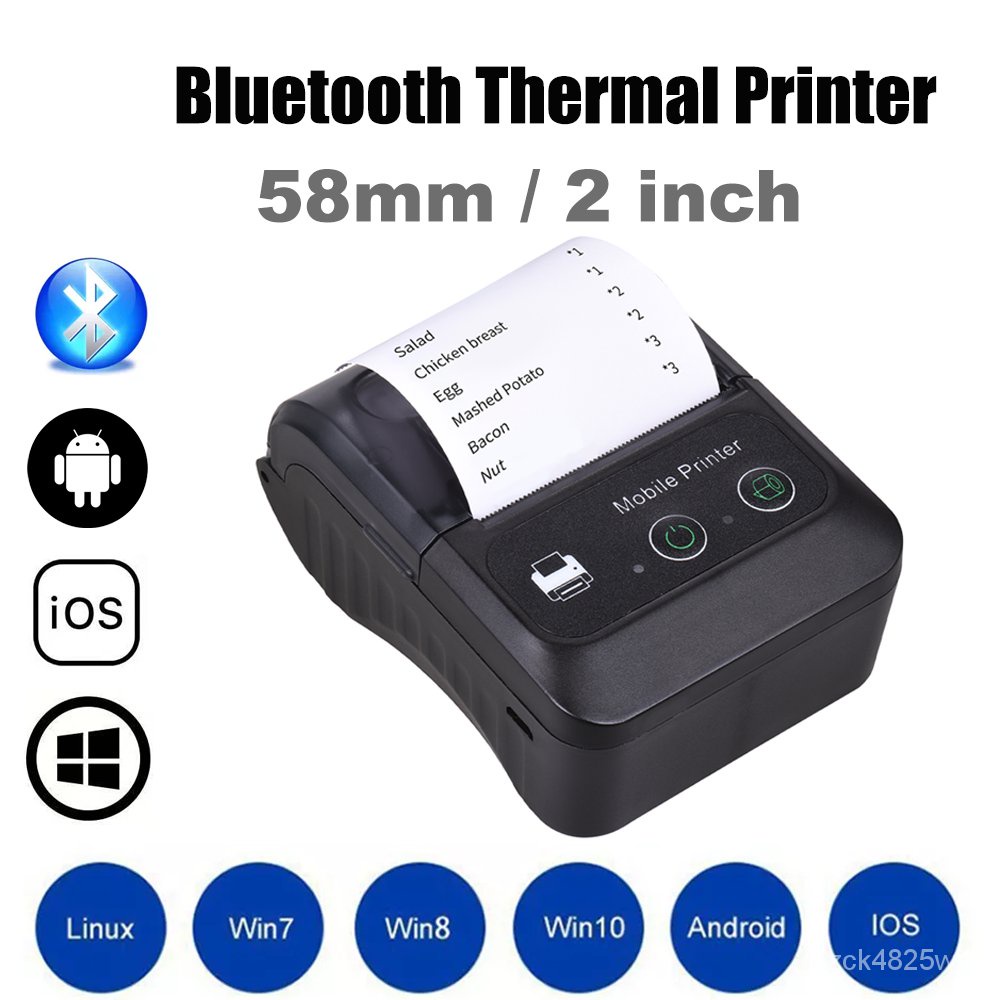 Portable Phone Thermal Receipt Printer 58mm Mini Size To Carry On Works