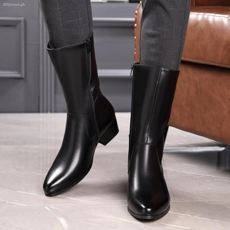 long leather boots for men