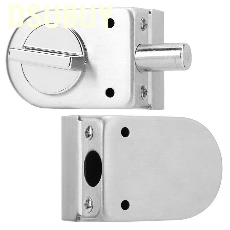 Dsubuy Glass Door Latch Stainless Steel Glass Lock Button Bolt