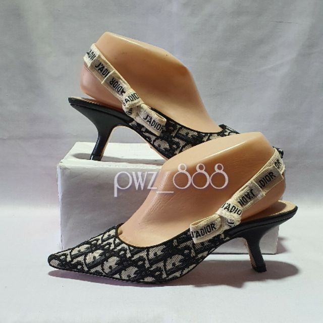 Christian Dior J Adior Oblique Monogram Slingback Pumps Size 37d Shopee Philippines