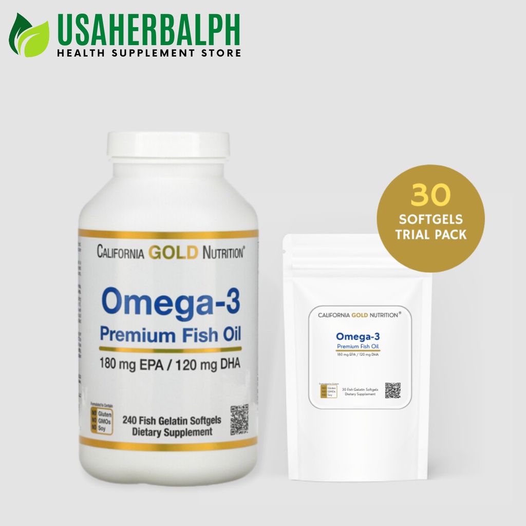 California Gold, Omega-3, Premium Fish Oil Softgel Supplement, Heart ...