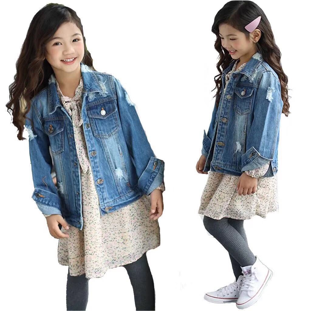 ripped denim jacket for girls