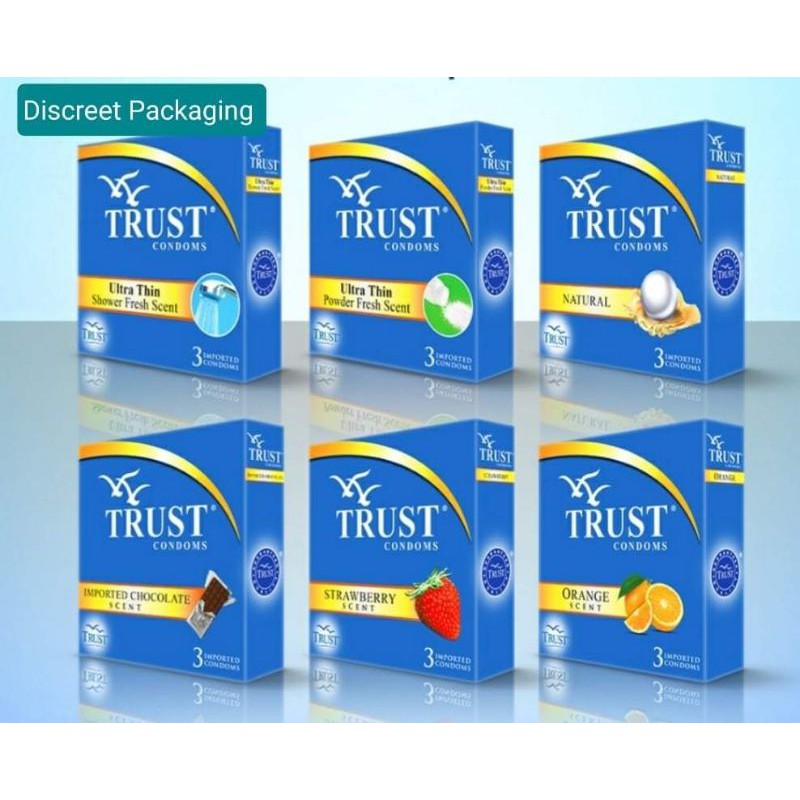 TRUST CONDOM and EZ lubricant ALL VARIANTS, DISCREET PACKAGING (3PCS ...