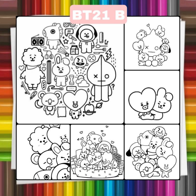 Bt21 Coloring Bt21 Coloring Pages Shopee Philippines