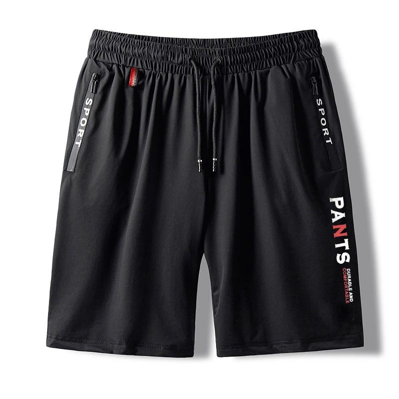 High quality ice silk quickdrying men's shorts zipper drawstring