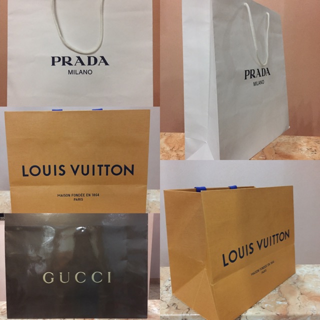 100% Authetic Paper Bag Gucci, Louis Vuitton, Parada Milano | Shopee  Philippines