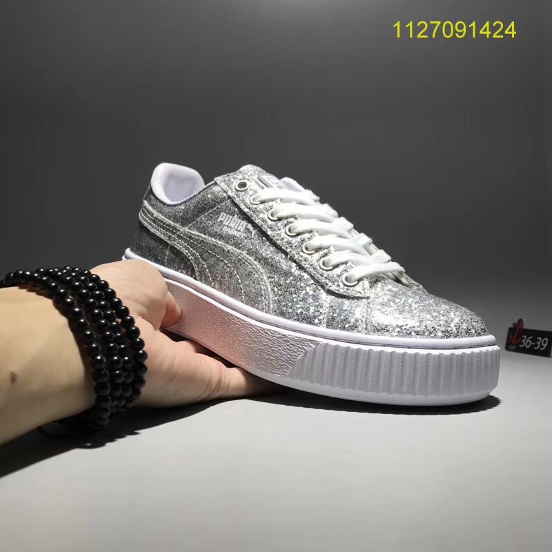 MYC PUMA Basket Platform Glitter silver women sport skateboard shoes 36 39 MYC PUMA Basket Platform Glitter silver women sport skateboard shoes 36 39