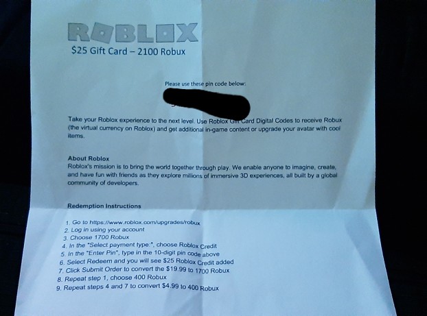 Robux Roblox 25 Gift Card 2100 Points Shopee Philippines