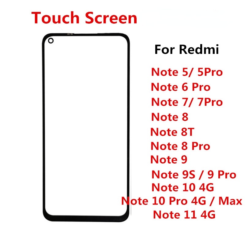 Outer Screen For Xiaomi Redmi Note 5 6 7 8 Pro 8T 9 9S 10 4G 5G Max