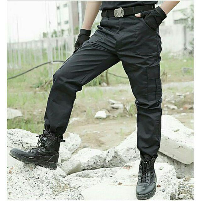 men's black tactical cargo pants