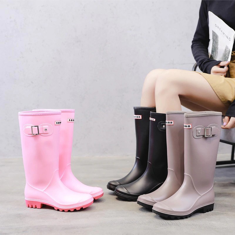 thigh high rubber rain boots