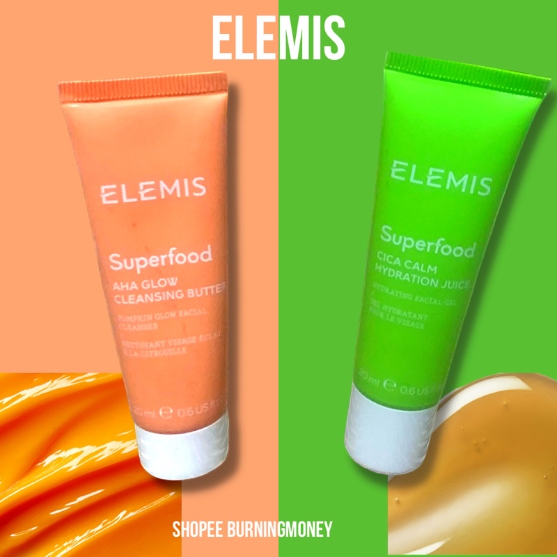Elemis Superfood AHA Glow Cleansing Butter 20ml Cica Calm Foam 20ml