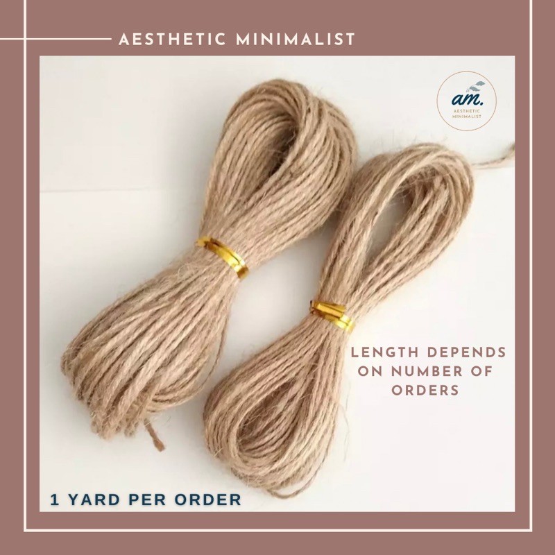 Jute String Per Yard Native Twine 3 feet Natural Abaca Yarn Burlap Rope Cord Macrame String