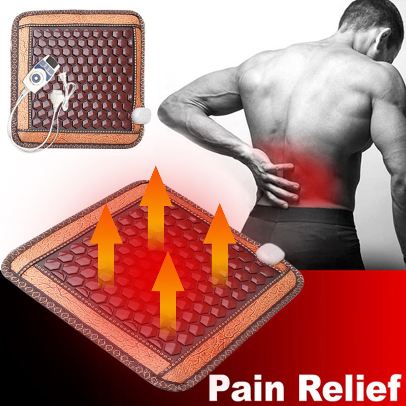 Infrared Heating Mat Natural Jade Tourmaline Massage Cushion Pain Relief Waist Health Care Seat Mat