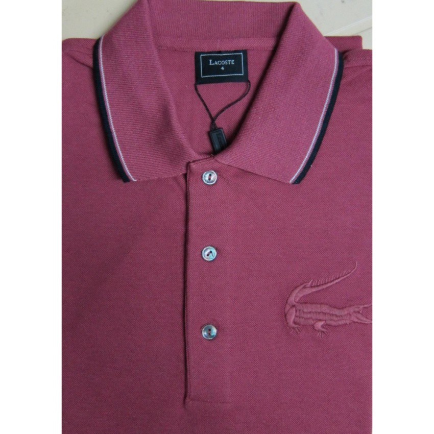 lacoste burgundy polo shirt
